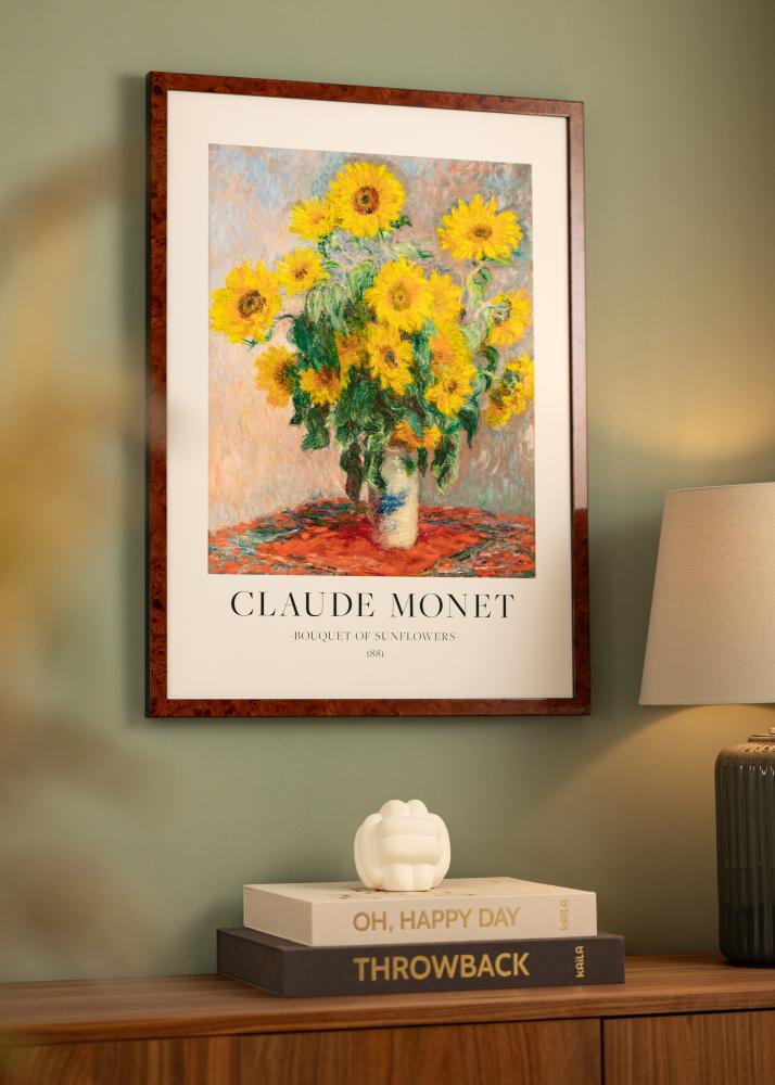 Ram med passepartou Rahmen Hermes Walnuss 60x80 cm - Passepartout Weiß 20x28 inches