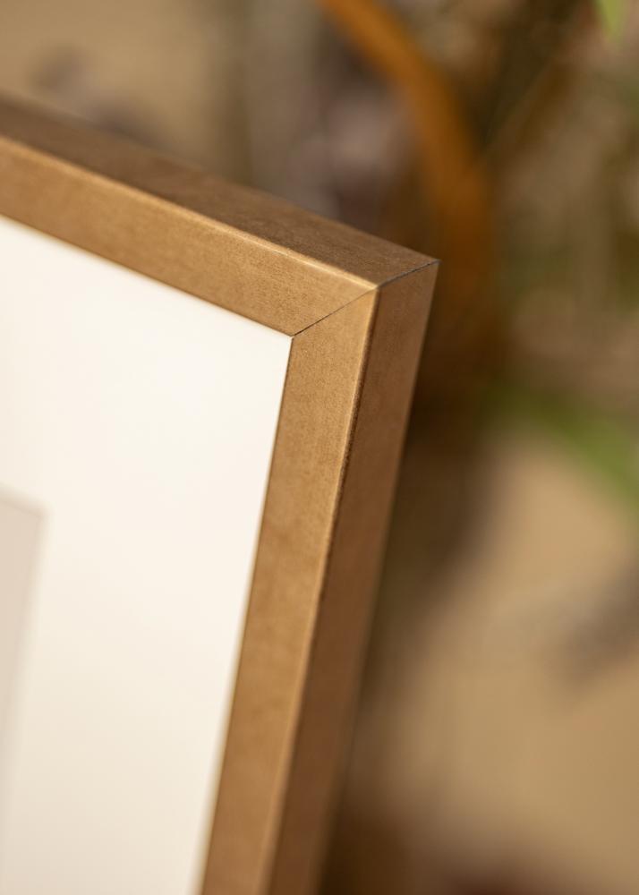 Ram med passepartou Rahmen Ares Messing 40x50 cm - Passepartout Weiß 30x40 cm