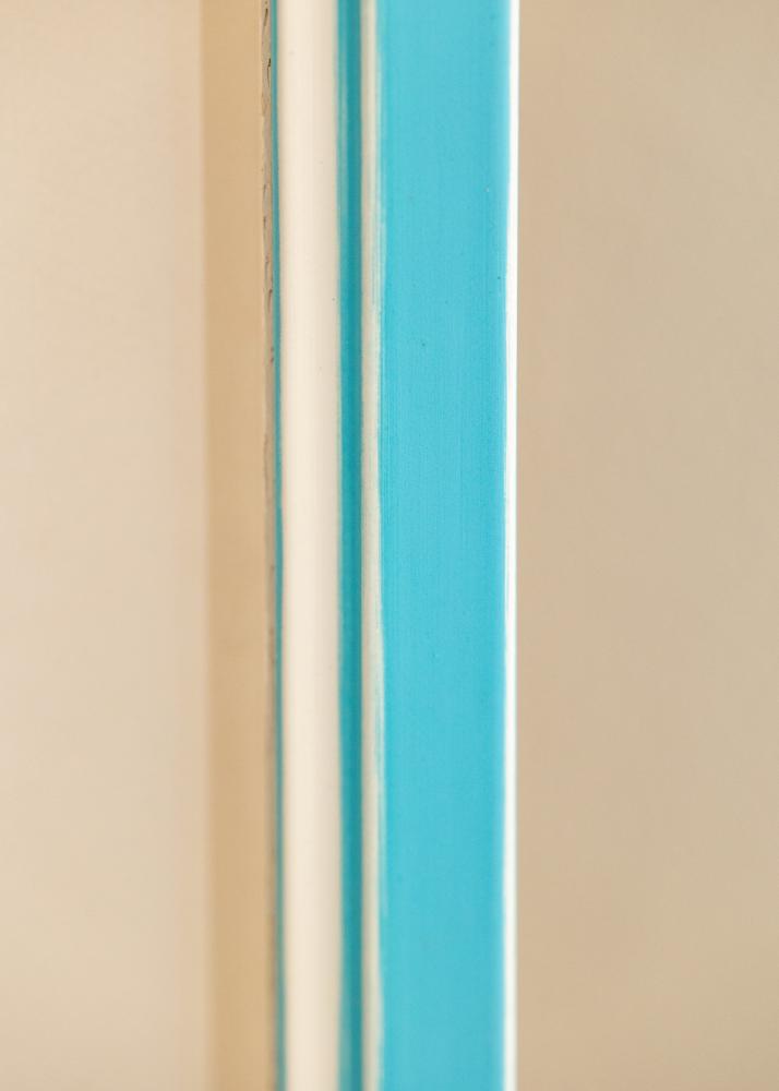 Ram med passepartou Rahmen Diana Hellblau 30x40 cm - Passepartout Weiß 8x12 inches