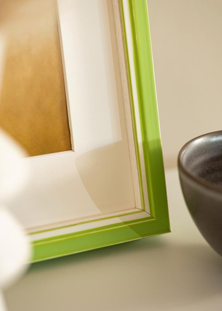 Ram med passepartou Rahmen Diana Hellgrün 60x80 cm - Passepartout Weiß 52x72 cm