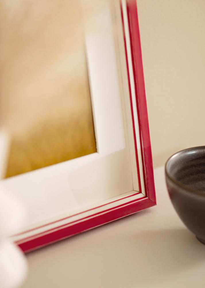 Ram med passepartou Rahmen Diana Rot 45x60 cm - Passepartout Weiß 32x45 cm