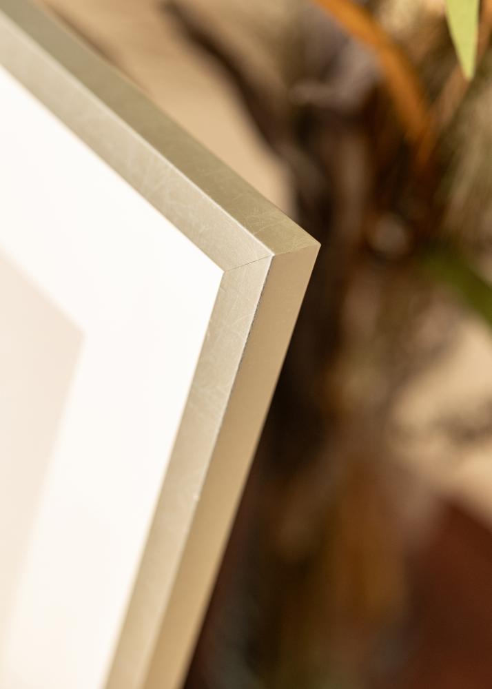 Ram med passepartou Rahmen Minerva Silber 30x40 cm - Passepartout Weiß 20x28 cm