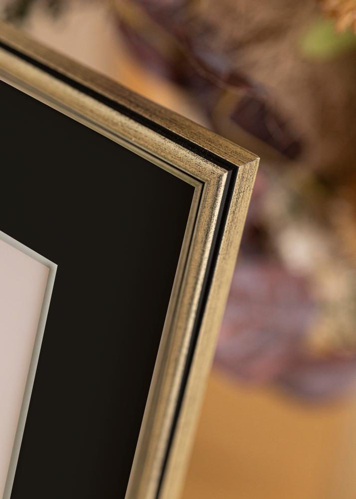 Ram med passepartou Rahmen Horndal Silber 60x60 cm - Passepartout Schwarz 50x50 cm