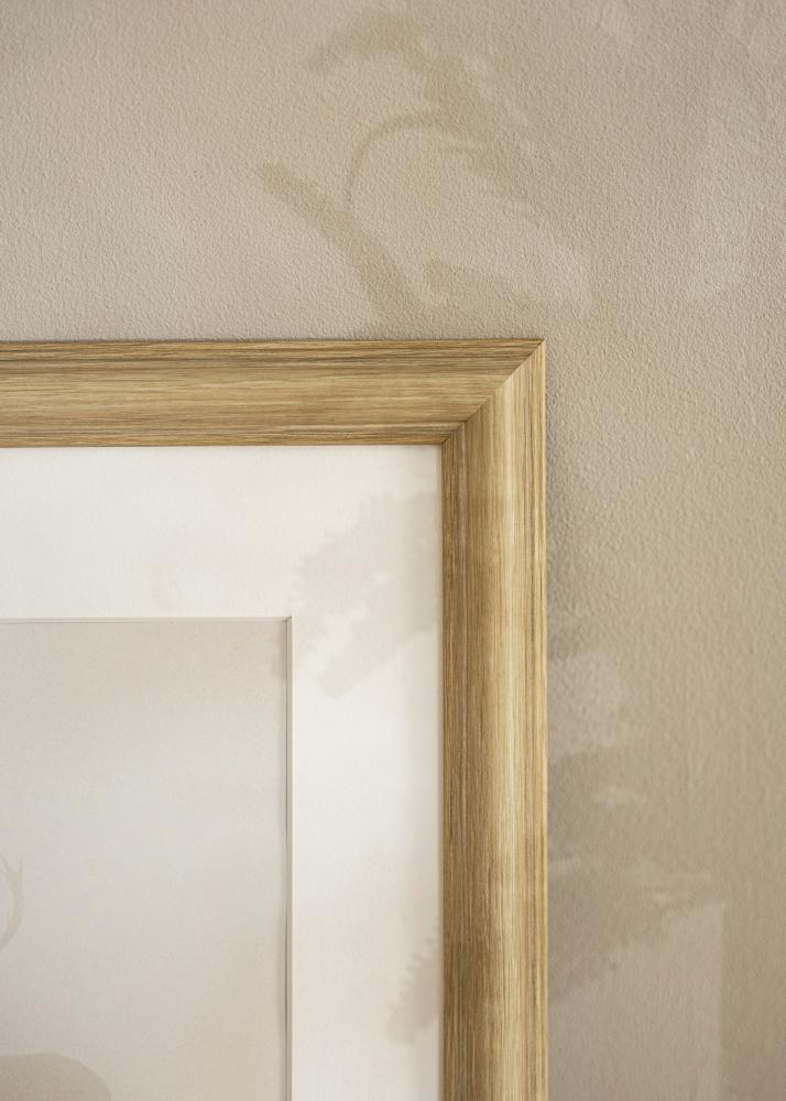 Ram med passepartou Rahmen Västkusten Eiche 40x50 cm - Passepartout Weiß 31x41 cm