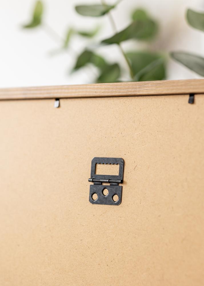 Ram med passepartou Rahmen Modern Teak 70x100 cm - Passepartout Weiß 59,4x84 cm