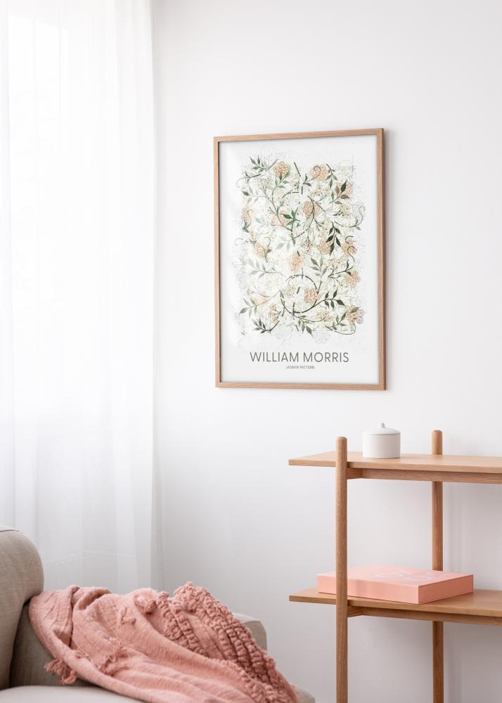 Ram med passepartou Rahmen Modern Teak 70x100 cm - Passepartout Weiß 59,4x84 cm