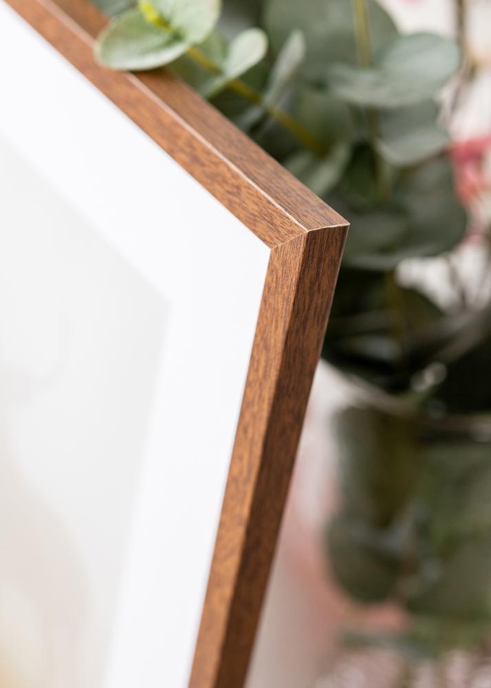 Ram med passepartou Rahmen Modern Warm Braun 40x60 cm - Passepartout Weiß 25x50 cm