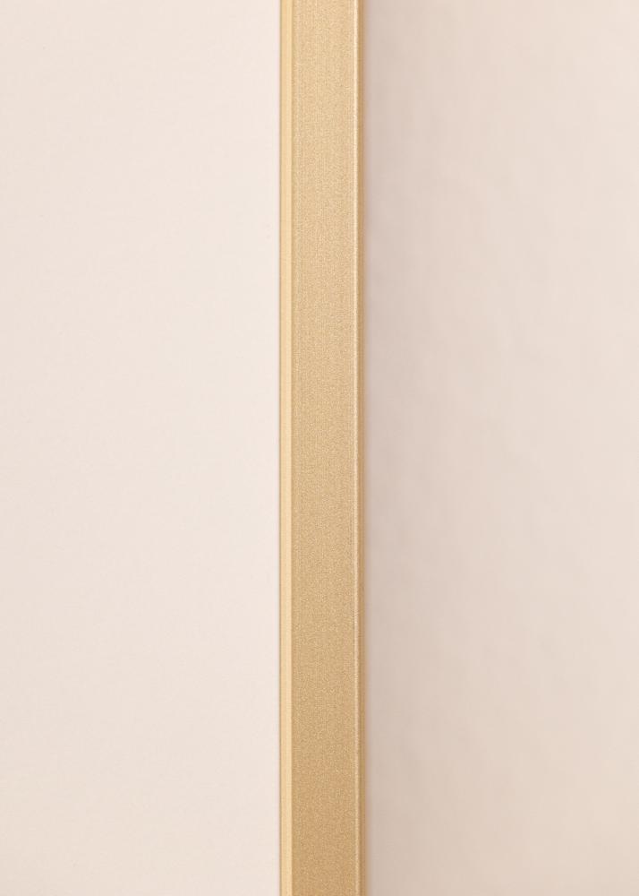 Ram med passepartou Aluminiumrahmen Messing 30x40 cm - Passepartout Weiß 21x29,7 cm