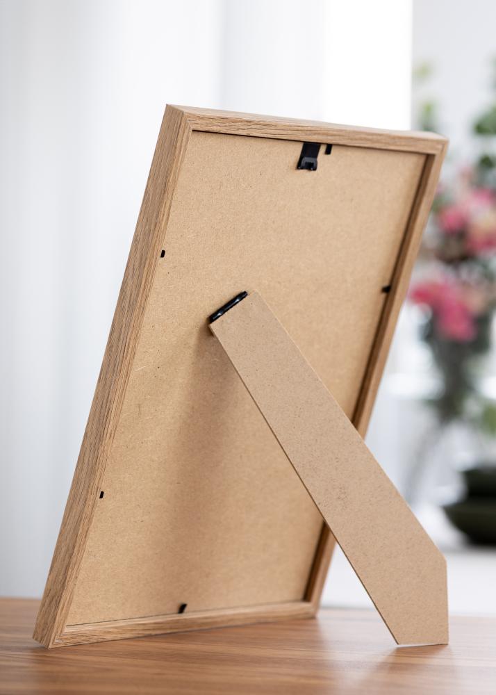 Ram med passepartou Rahmen Modern Teak 20x30 cm - Passepartout Weiß 10x21 cm