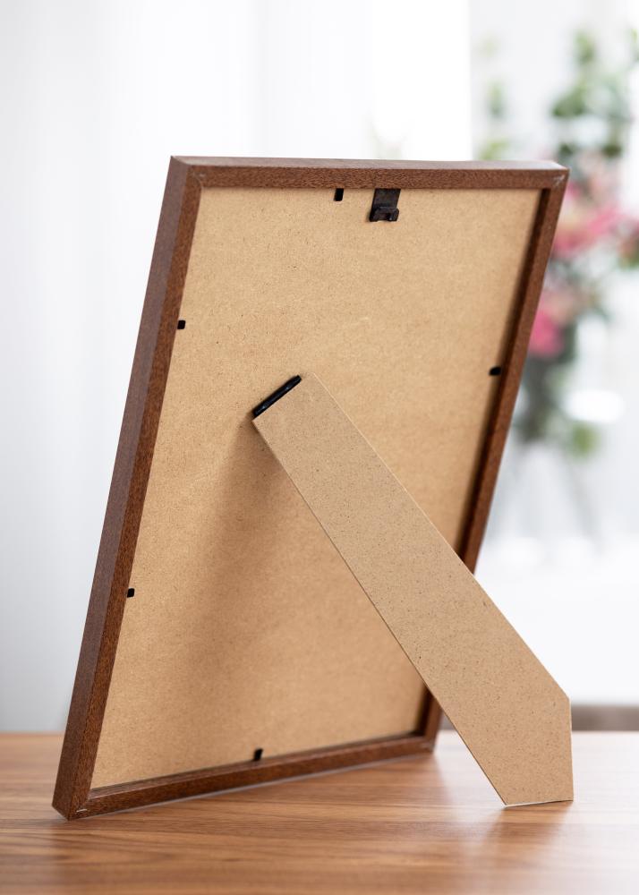 Ram med passepartou Rahmen Modern Warm braun 20x30 cm - Passepartout Weiß 15x21 cm