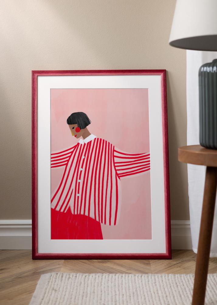 Jämtlands Ramfabrik Rahmen Cornwall Acrylglas Dunkelrot 60x80 cm