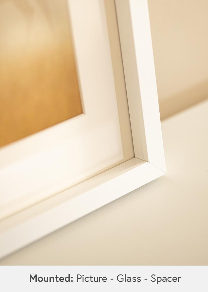 Ram med passepartou BGA Kastenrahmen Weiß 50x70 cm - Passepartout Weiß 40x60 cm