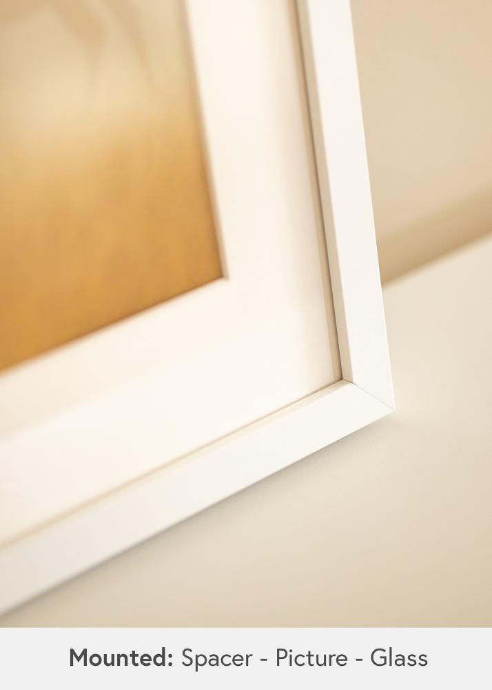 Ram med passepartou BGA Kastenrahmen Weiß 50x70 cm - Passepartout Weiß 40x60 cm