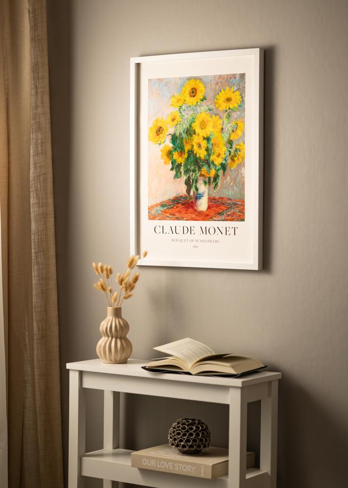 Ram med passepartou BGA Kastenrahmen Weiß 50x70 cm - Passepartout Weiß 40x60 cm