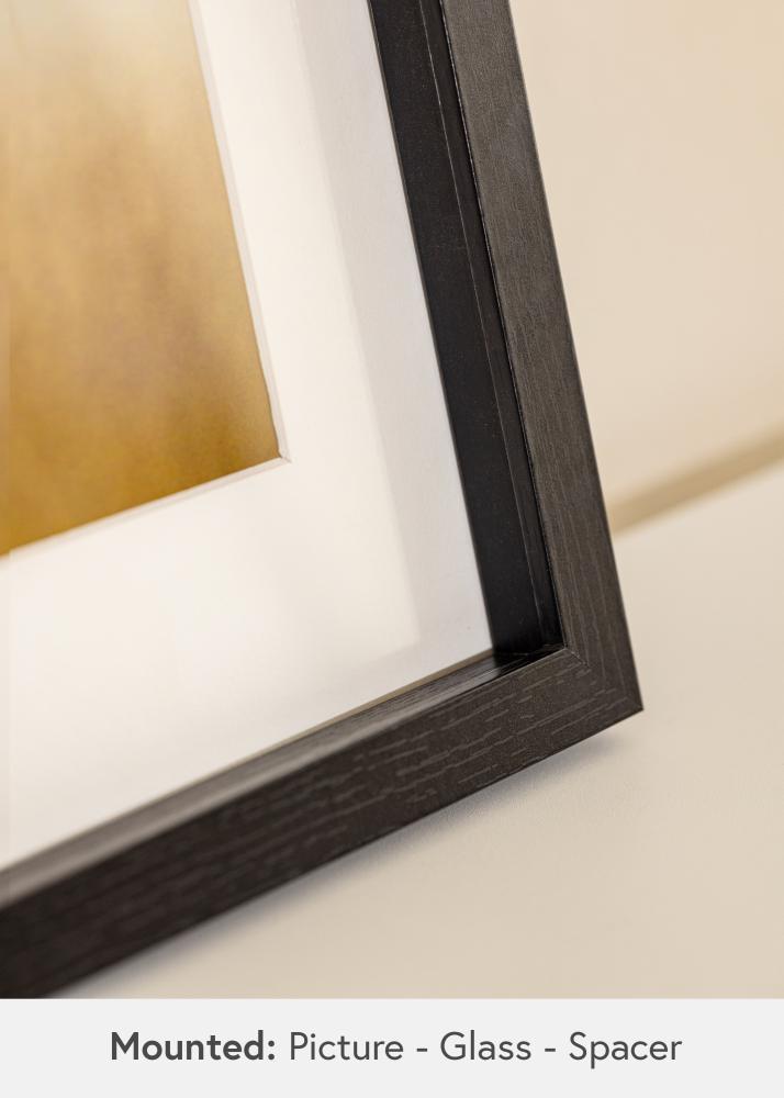 Ram med passepartou BGA Kastenrahmen Schwarz 30x40 cm - Passepartout Weiß 20x28 cm