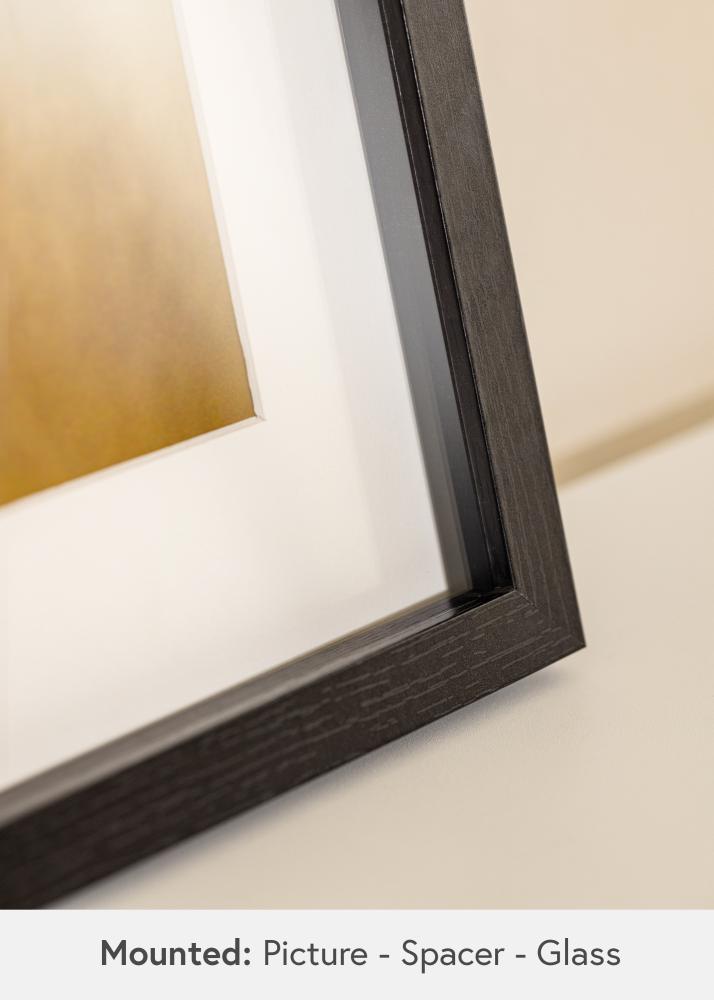 Ram med passepartou BGA Kastenrahmen Schwarz 30x40 cm - Passepartout Weiß 20x28 cm