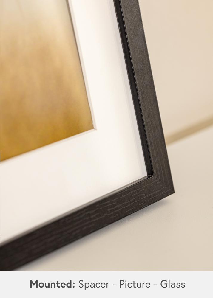 Ram med passepartou BGA Kastenrahmen Schwarz 30x40 cm - Passepartout Weiß 20x28 cm