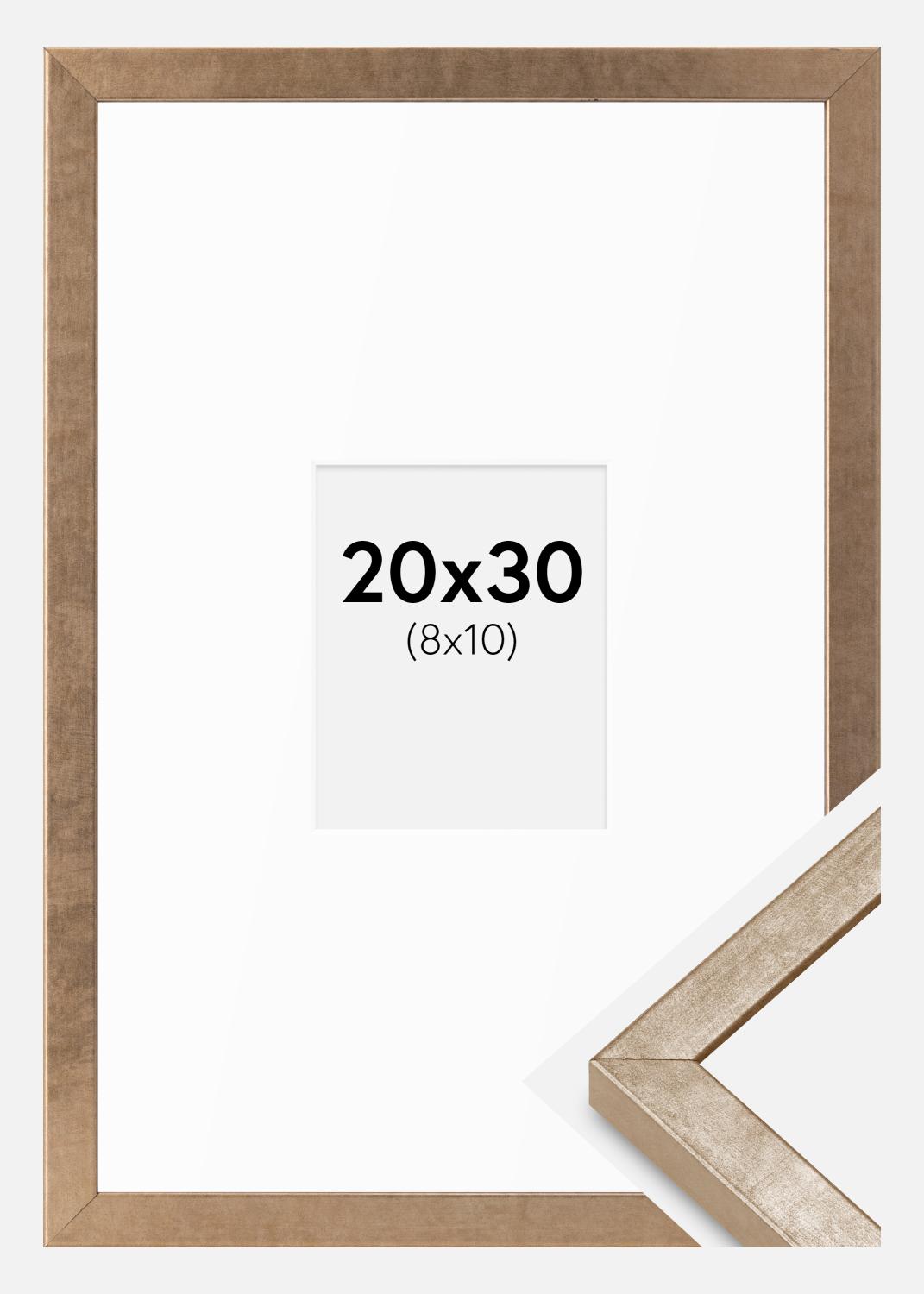 Product Image for Rahmen Ares Messing 20x30 cm - Passepartout Weiß 9x11 cm