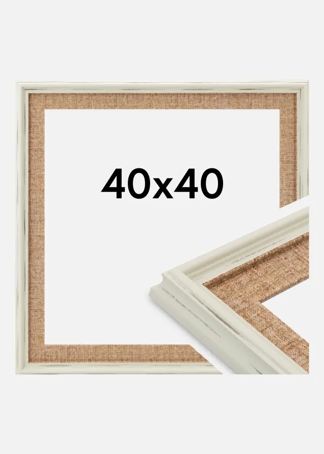 Jämtlands Ramfabrik Rahmen Sandweave Acrylglas Weiß 40x40 cm