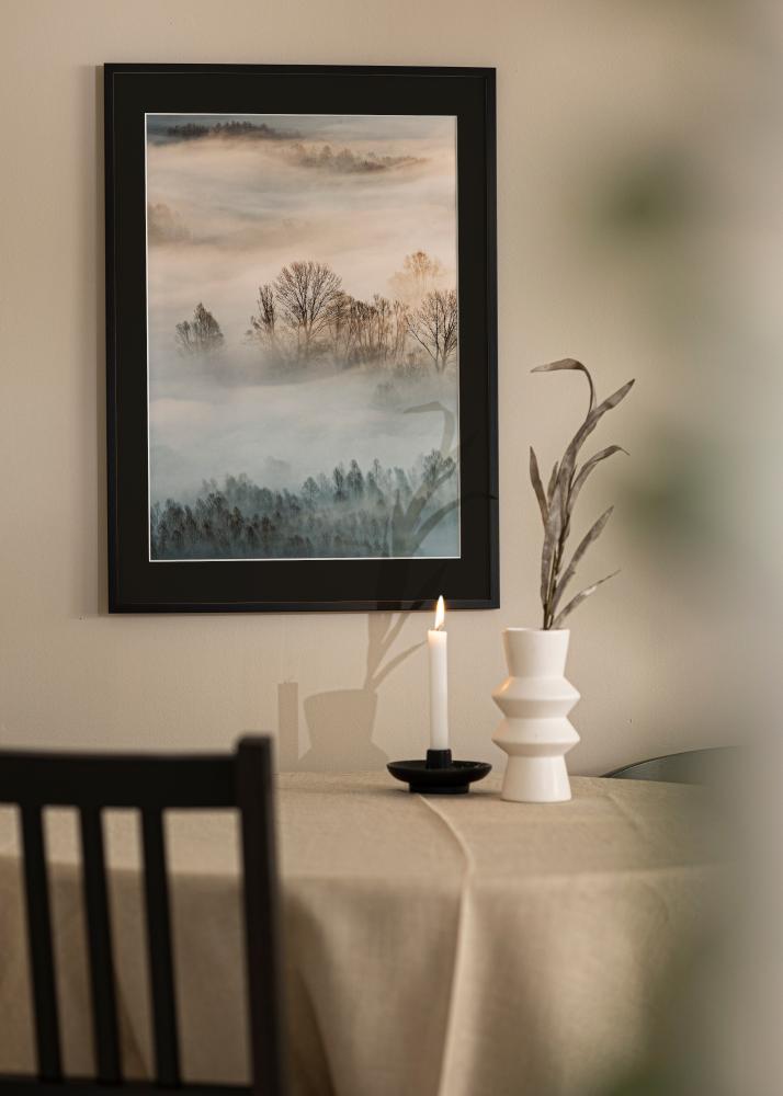 Ram med passepartou Bilderrahmen Edsbyn Schwarz 18x18 cm - Passepartout Schwarz 12x12 cm