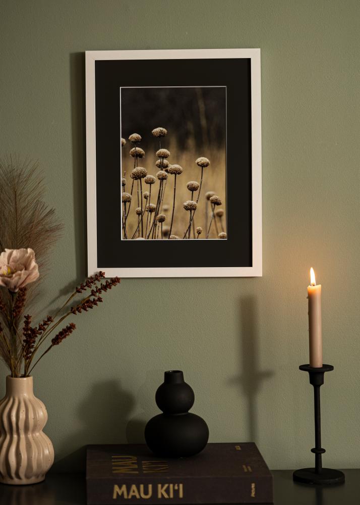 Ram med passepartou Rahmen Selection Weiß 40x50 cm - Passepartout Schwarz 29,7x42 cm (A3)