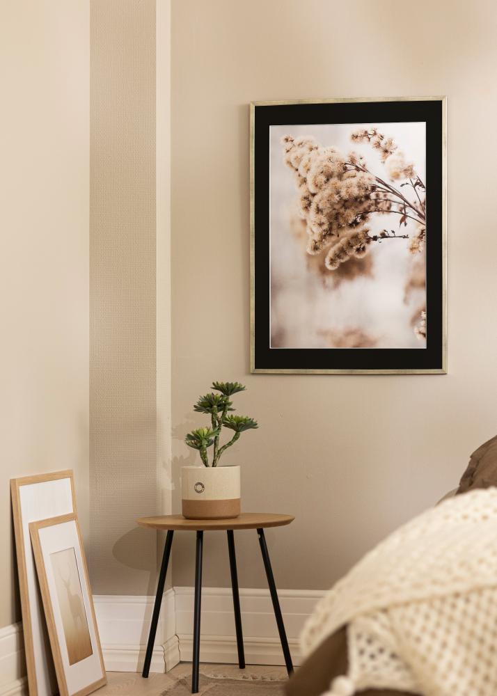 Ram med passepartou Rahmen Galant Silber 30x40 cm - Passepartout Schwarz 18x27 cm