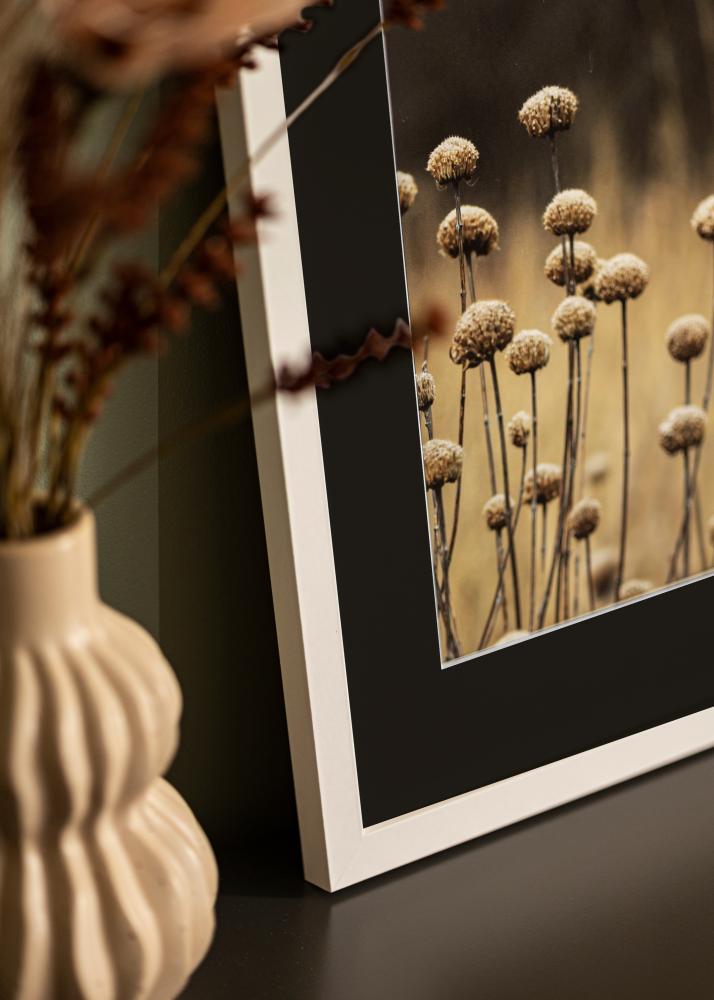 Ram med passepartou Rahmen Selection Weiß 40x50 cm - Passepartout Schwarz 29,7x42 cm (A3)