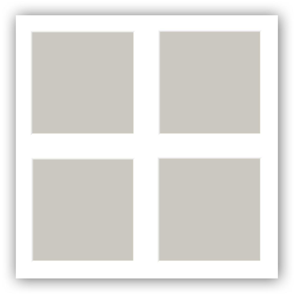 Galleri 1 Passepartout Weiß 60x60 cm - Collage 4 Bilder (24x24 cm)