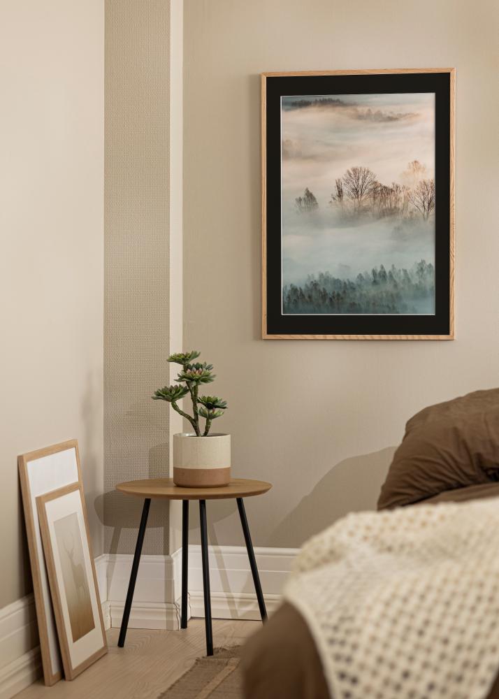 Ram med passepartou Rahmen Oslo Eiche 30x40 cm - Passepartout Schwarz 18x27 cm