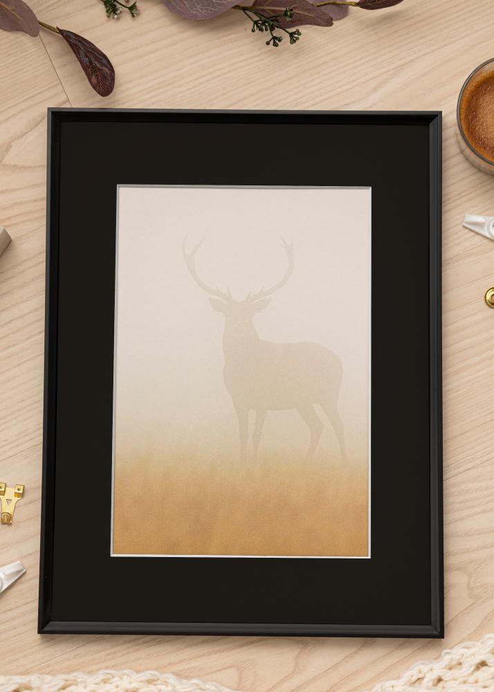 Ram med passepartou Rahmen Desire Schwarz 40x50 cm - Passepartout Schwarz 27x35 cm