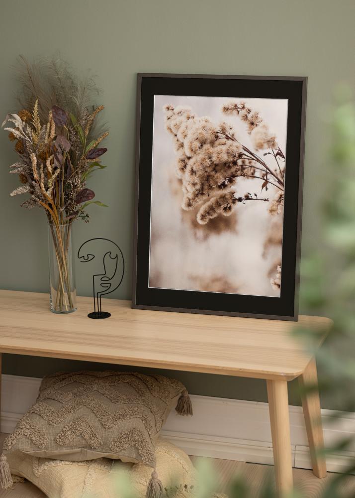 Ram med passepartou Rahmen Edsbyn Graphitgrau 20x30 cm - Passepartout Schwarz 15x21 cm (A5)