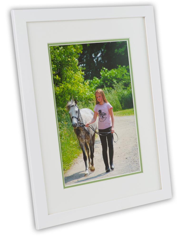 Egen tillverkning - Passepartouter Passepartout zweilagig - Weiß/Grün