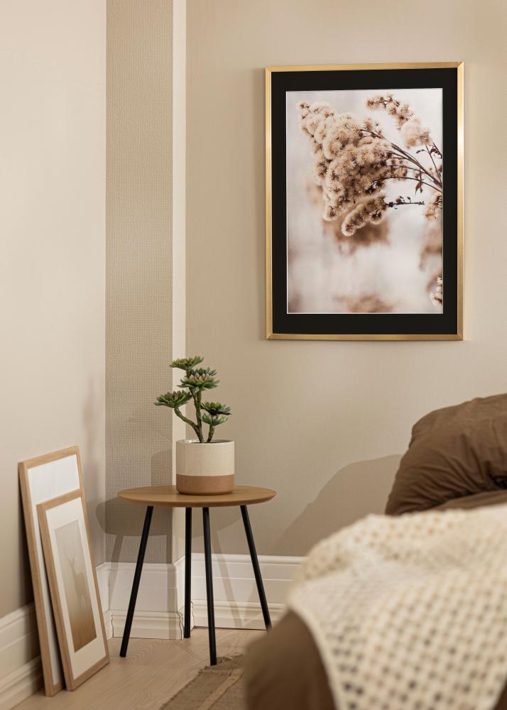 Ram med passepartou Rahmen Trendy Gold 20x30 cm - Passepartout Schwarz 10x20 cm