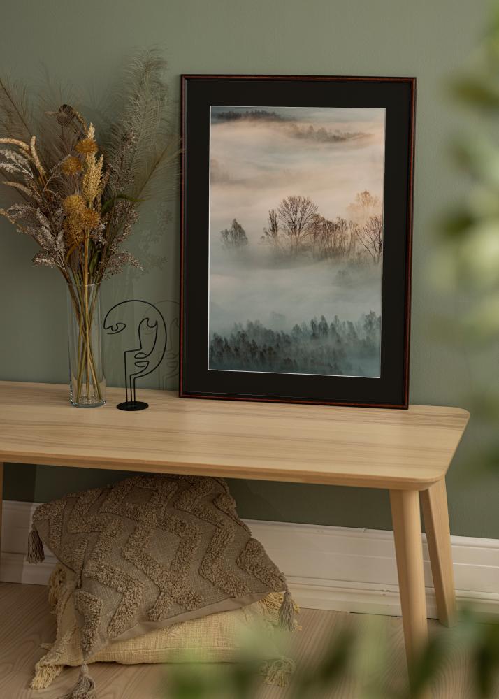 Ram med passepartou Rahmen Horndal Walnuss 32x45 cm - Passepartout Schwarz 10x12 inches