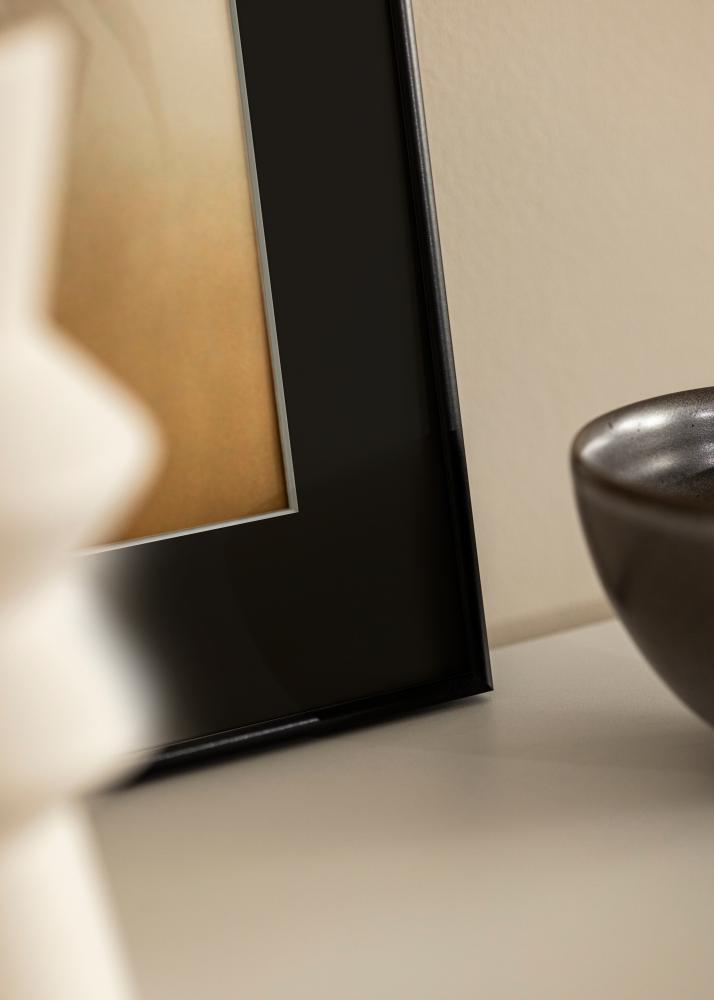 Ram med passepartou Rahmen Visby Weiß 30x40 cm - Passepartout Schwarz 21x30 cm