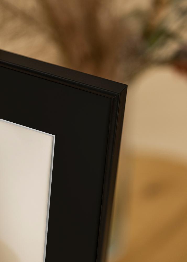 Ram med passepartou Rahmen Visby Weiß 30x40 cm - Passepartout Schwarz 21x30 cm