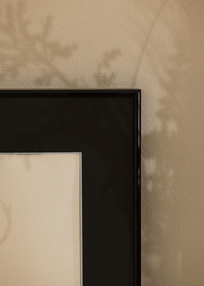 Ram med passepartou Rahmen Visby Weiß 30x40 cm - Passepartout Schwarz 21x30 cm