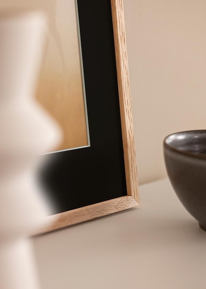 Ram med passepartou Rahmen Oslo Eiche 30x40 cm - Passepartout Schwarz 18x27 cm