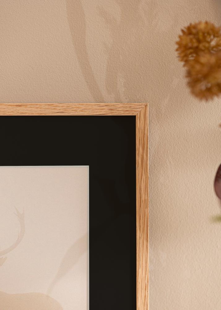 Ram med passepartou Rahmen Oslo Eiche 30x40 cm - Passepartout Schwarz 18x27 cm