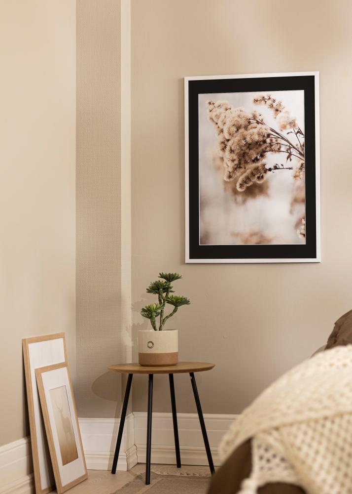 Ram med passepartou Rahmen Trendy Weiß 20x25 cm - Passepartout Schwarz 15x20 cm