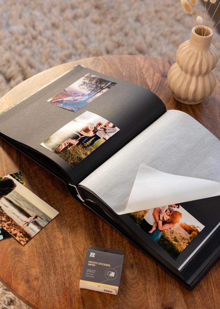 BGA Classico Fotoalbum Schwarz - 32x34 cm (100 Schwarze Seiten / 50 Blatt)
