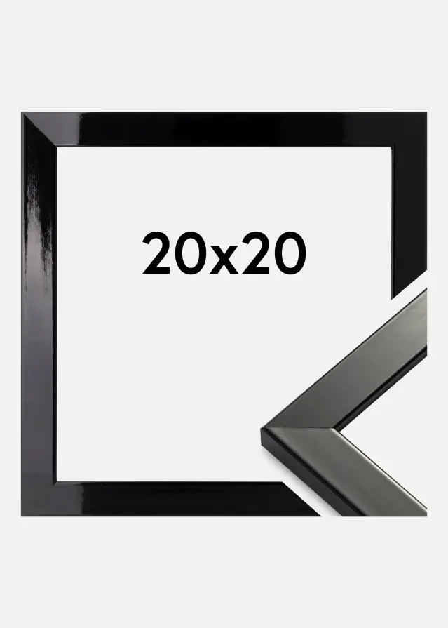 Galleri 1 Rahmen Uppsala Schwarz Hochglänzend 20x20 cm