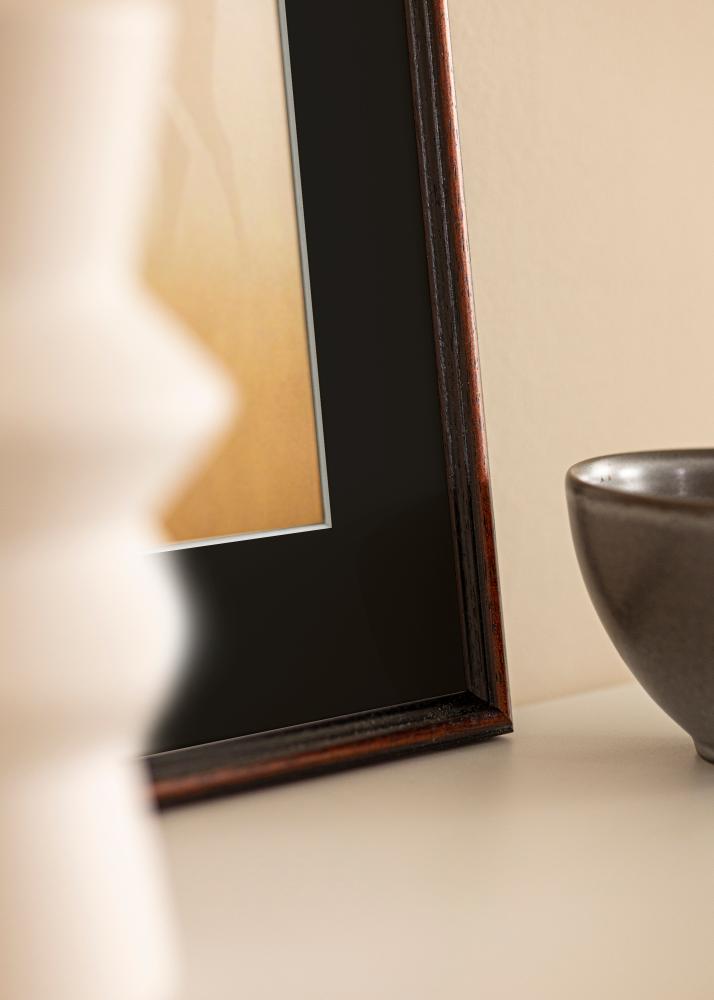 Ram med passepartou Rahmen Horndal Walnuss 32x45 cm - Passepartout Schwarz 10x12 inches