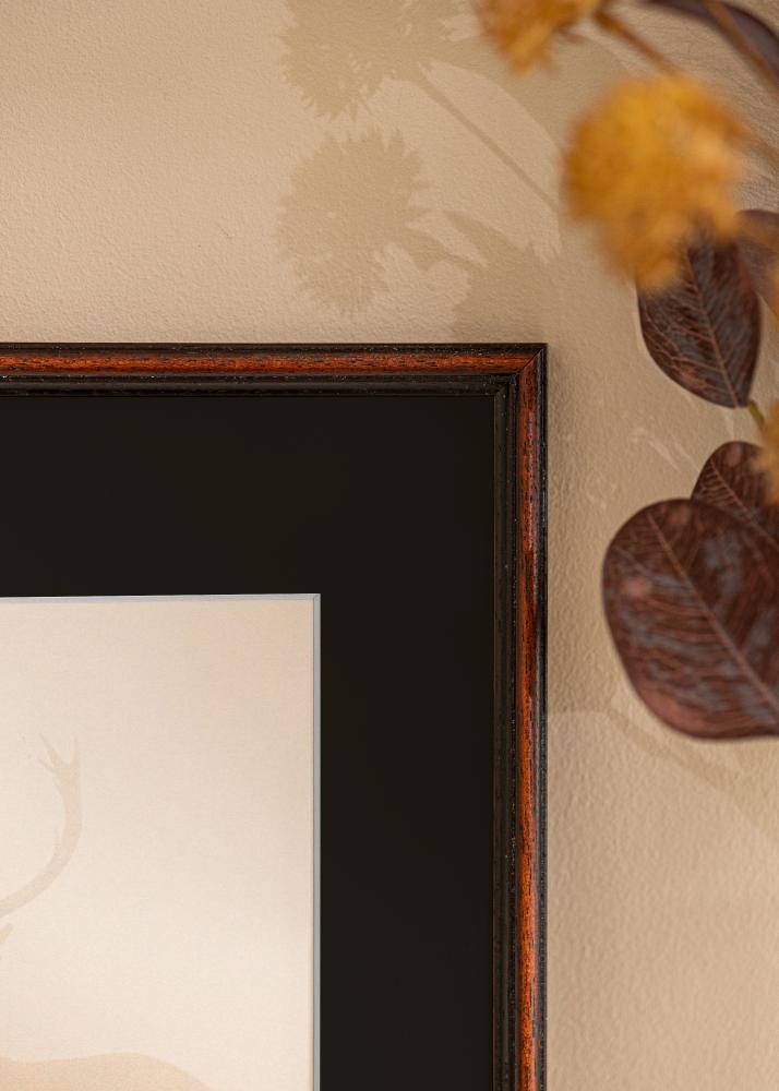 Ram med passepartou Rahmen Horndal Walnuss 32x45 cm - Passepartout Schwarz 10x12 inches