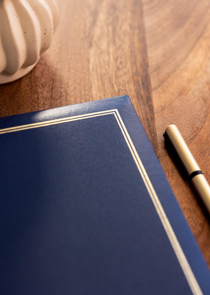 BGA Classico Fotoalbum Blau - 30x33 cm (100 Weiße Seiten / 50 Blatt)