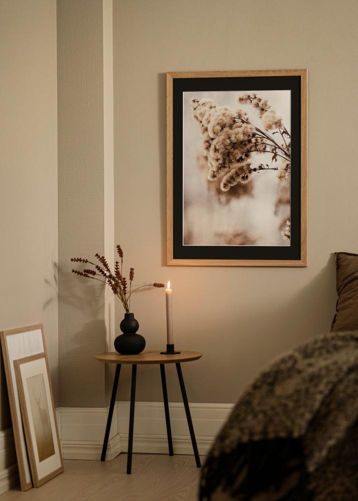 Ram med passepartou Rahmen Trendline Eiche 50x70 cm - Passepartout Schwarz 33x56 cm