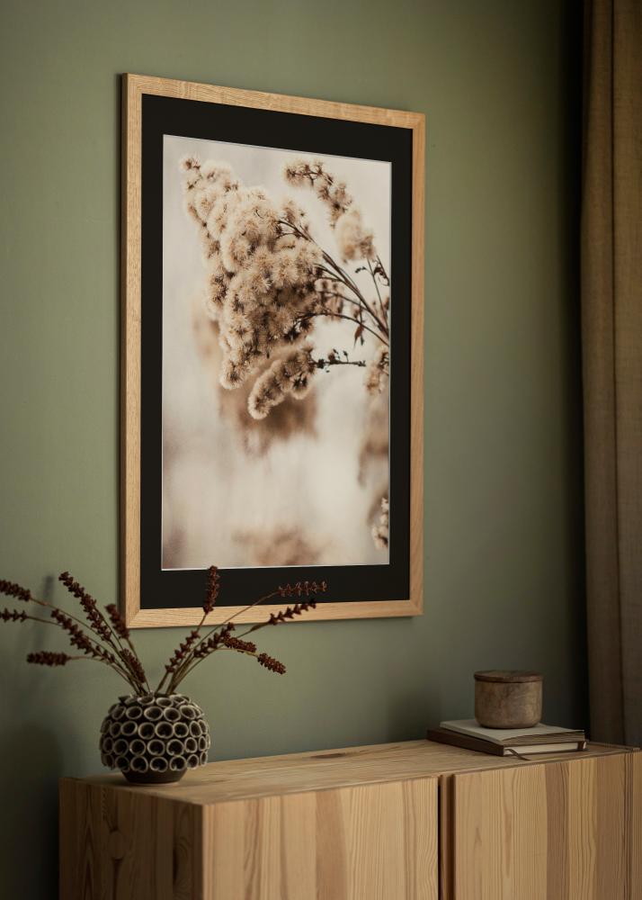 Ram med passepartou Rahmen Trendline Eiche 50x70 cm - Passepartout Schwarz 33x56 cm