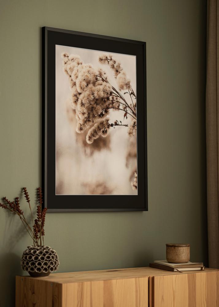 Ram med passepartou Rahmen E-Line Schwarz 30x40 cm - Passepartout Schwarz 8x12 inches