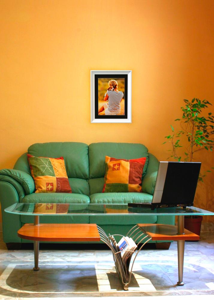 Ram med passepartou Rahmen Öjaren Weiß 70x100 cm - Passepartout Schwarz 59,4x84 cm (A1)