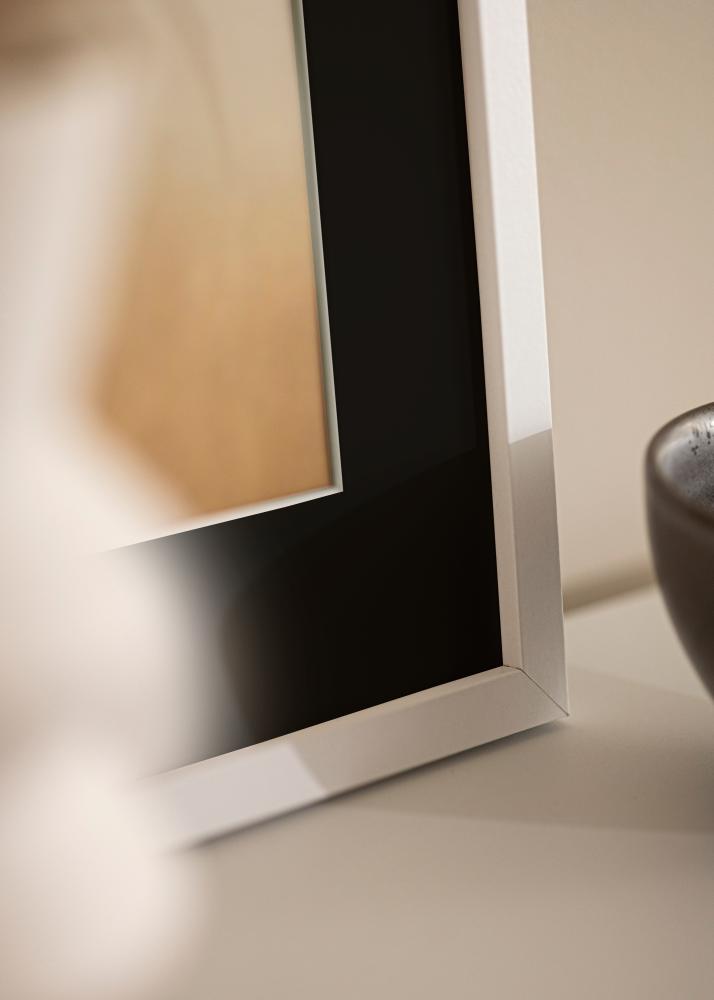 Ram med passepartou Rahmen Trendy Weiß 20x25 cm - Passepartout Schwarz 15x20 cm